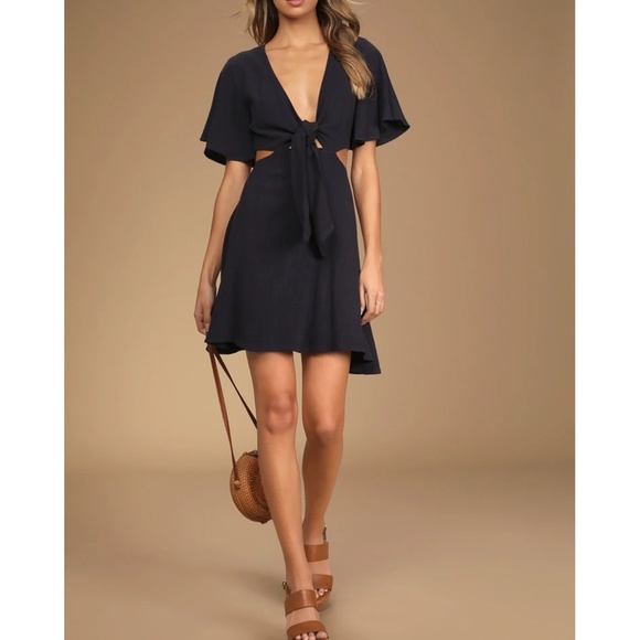 Lulu's Black Mini Dress - Picture 1 of 13